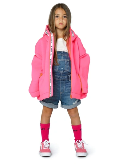 Khrisjoy Kids' Little Girl's & Girl's Neoprene Logo Puffer Jacket In Fuchsia