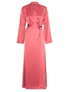 La Perla Vestaglia Long Silk Wrap Robe In Red