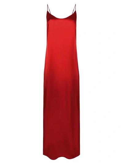La Perla Sleeveless Silk Nightdress In Red Tango