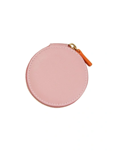 Stow  Pioneer Compass Leather Accessories Case In Dusky Pink