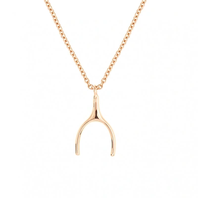Sole Du Soleil Daffodil Collection Women's 18k Rg Plated Wishbone Fashion Necklace In Gold Tone,pink,rose Gold Tone