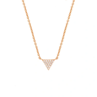Sole Du Soleil Lupine Collection Women's 18k Rg Plated Triangle Fashion Necklace In Gold Tone,pink,rose Gold Tone