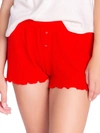 Pj Salvage Textured Essentials Ribbed Knit Shorts In Red