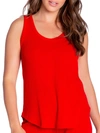 Pj Salvage Textured Essentials V-neck Ribbed Knit Tank In Red