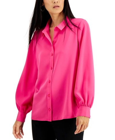 ALFANI BUTTON-FRONT BLOUSE, CREATED FOR MACY'S 