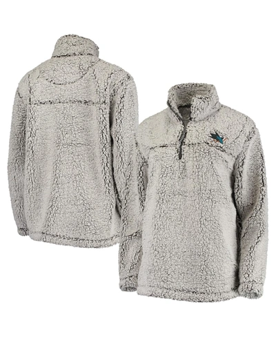 G-iii 4her By Carl Banks Women's Gray San Jose Sharks Sherpa Quarter-zip Pullover Jacket