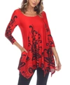 White Mark Women's Yanette Tunic Top In Red