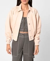 NICOLE MILLER WOMEN'S COLLARED LEATHER JACKET
