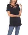White Mark Plus Size Crisscross Cutout Short Sleeve Top In Black