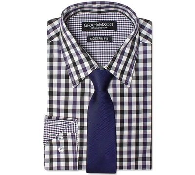 Nick Graham Men's Modern-fit Dress Shirt And Tie In Purple