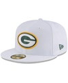 New Era Men's White Green Bay Packers Omaha Low Profile 59fifty Fitted Hat In White