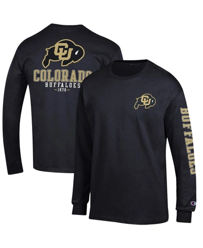Champion Men's Black Colorado Buffaloes Team Stack Long Sleeve T-shirt