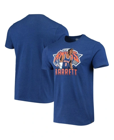 47 Brand Men's Rj Barrett Heathered Blue New York Knicks Player Graphic T-shirt