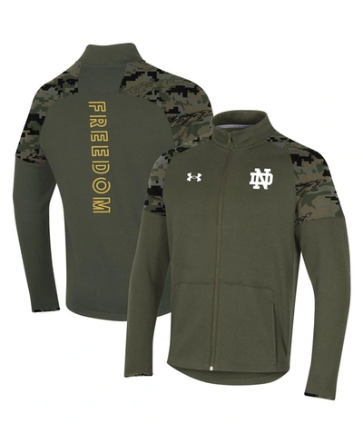 Under Armour Men's Olive Notre Dame Fighting Irish Freedom Full-zip Fleece Jacket