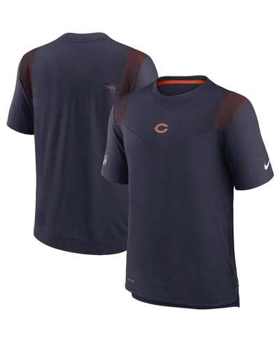 Nike Men's Navy Chicago Bears Sideline Player Uv Performance T-shirt