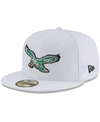 New Era Men's White Philadelphia Eagles Throwback Logo Omaha Low Profile 59fifty Fitted Hat In White