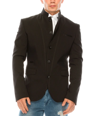 Ron Tomson Men's Modern Symmetric Button Closure Sports Jacket In Black