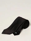 Emporio Armani Mens Black Classic Slim-blade Silk-satin Tie In Black