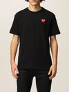 Comme Des Garçons Play Logo Tshirt In Black