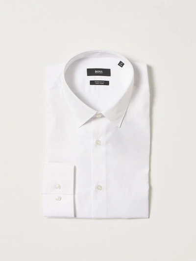 Hugo Boss Jason Slim Fit Long Sleeve Cotton Dress Shirt In White