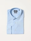 Hugo Boss Cotton Shirt In Sky Blue