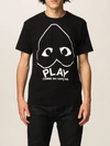 Comme Des Garçons Play Graphic Print Crewneck Short Sleeves T-shirt In Black