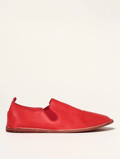 Marsèll Strasacco Slippers In Dry Milled Leather In Strawberry