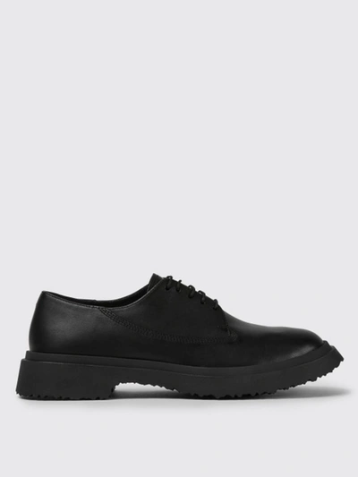 Camper Walden  Laceup Shoes In Fullgrain Calfskin In Black