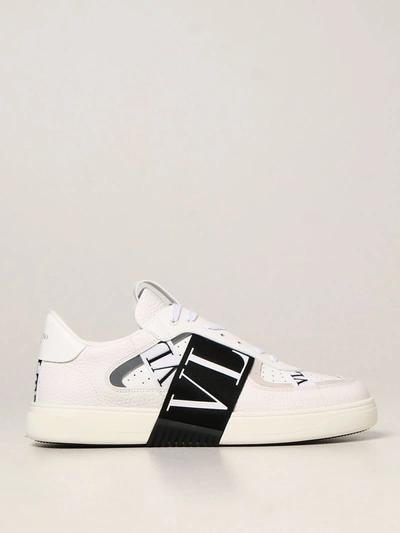 Valentino Garavani Leather Sneakers With Vltn Logo In White