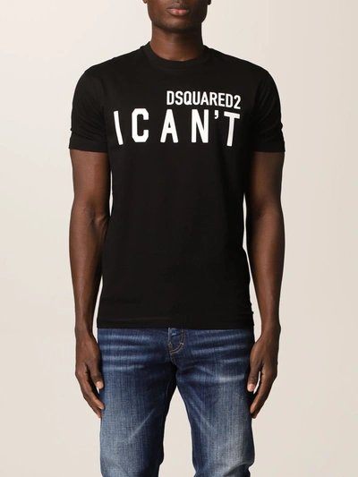 Dsquared2 Cotton T-shirt With Logo In Black