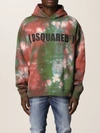 Dsquared2 Tie-dye Logo-print Hoodie In Green