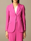 L'autre Chose Single-breasted Jacket In Crepe In Fuchsia