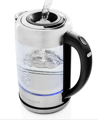 Ovente Glass Electric Kettle In Silver Tone