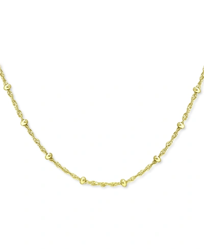 Giani Bernini Small Beaded Singapore 20" Chain Necklace In 18k Gold-plated Sterling Silver, Created For Macy's In Gold Over Silver