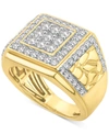 Macy's Men's Diamond Cluster Nugget Ring (1-1/2 Ct. T.w.) In 10k Gold In Gold