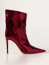 Alexandre Vauthier Raquel 105 Patent Leather Ankle Boots In Burgundy