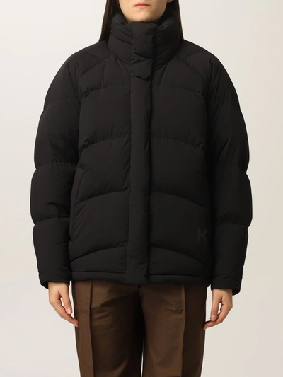 Kenzo Rear Logo High-neck Puffer Jacket In Black