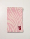 By Far Zebra Alpaca Blend Knit Scarf In Pink