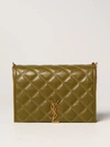 Saint Laurent Olive Green Small Becky Shoulder Bag In Green
