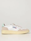 Autry Calf Leather Medalist Sneakers With Suede Accents In White