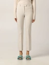 's Max Mara Cropped Pants In Stretch Cotton And Viscose In White