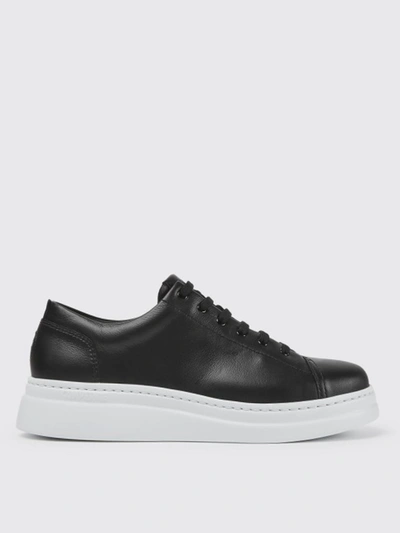Camper Runner Up  Sneakers In Calfskin In Schwarz
