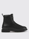 Camper Brutus Combat Boots In Black Leather In Schwarz
