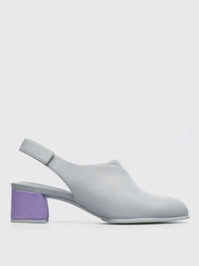 Camper Twins  Slingbacks In Sheepskin In Grey