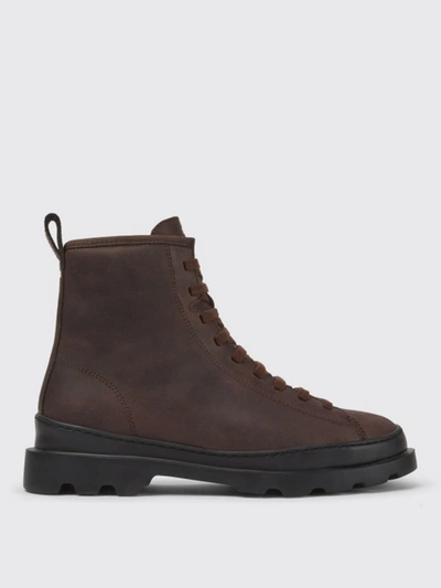 Camper Brutus  Ankle Boots In Nubuck Leather In Braun