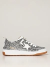GOLDEN GOOSE YEAH GOLDEN GOOSE SNEAKERS IN GLITTER AND LEATHER,C67292061