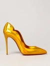Christian Louboutin Hot Chick 100mm Patent Red Sole High-heel Pumps In Yellow