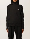 Golden Goose Deluxe Brand High-collar Sweatshirt With Star Detailing And Zipper In Black