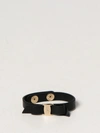 Ferragamo Vara Leather Bracelet In Black