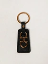 Ferragamo Gancini Keychain In Hammered Leather In Black